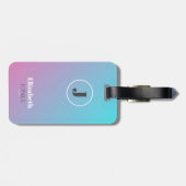 Minimalistisch ontwerp in pastelkleuren bagagelabel (Achterkant horizontaal)