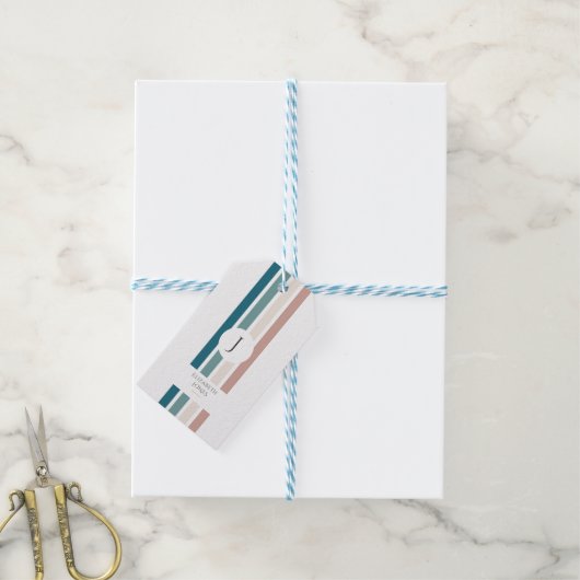 Minimalistisch ontwerp in pastelkleuren cadeaulabel (Met Touw)