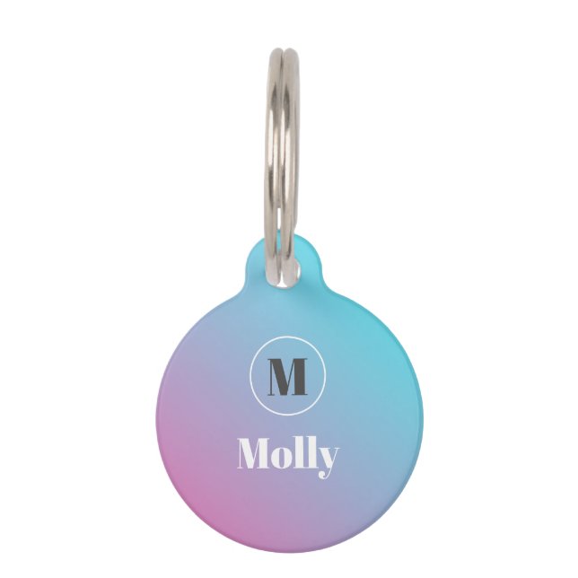 Minimalistisch ontwerp in pastelkleuren huisdierpenning (Voorkant)