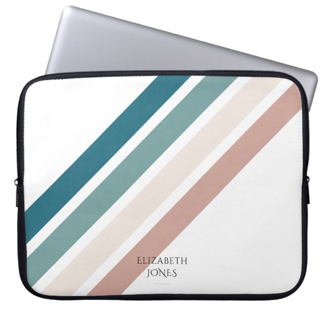 Minimalistisch ontwerp in pastelkleuren laptop sleeve (Voorkant)