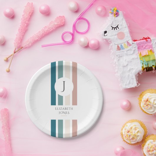 Minimalistisch ontwerp in pastelkleuren papieren bordje (Feest)