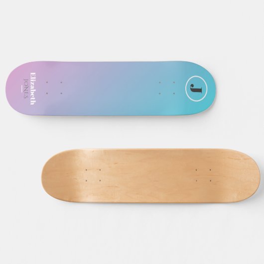 Minimalistisch ontwerp in pastelkleuren persoonlijk skateboard (Horizontaal)
