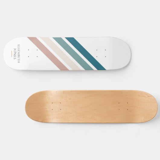Minimalistisch ontwerp in pastelkleuren persoonlijk skateboard (Horizontaal)
