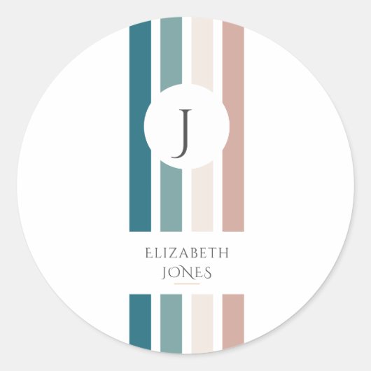 Minimalistisch ontwerp in pastelkleuren ronde sticker (Voorkant)