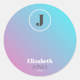 Minimalistisch ontwerp in pastelkleuren ronde sticker