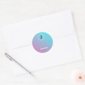 Minimalistisch ontwerp in pastelkleuren ronde sticker (Envelop)
