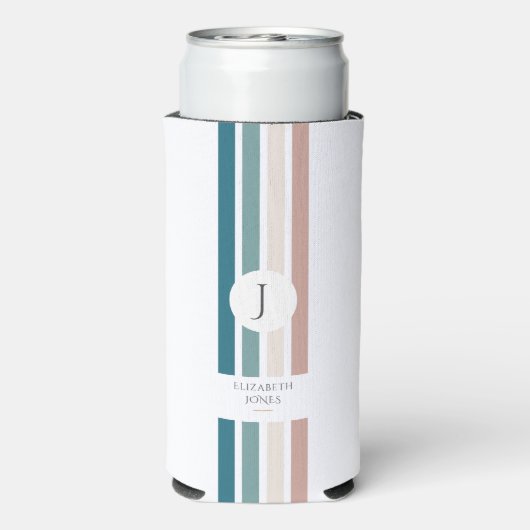 Minimalistisch ontwerp in pastelkleuren seltzer blikjeskoeler (Seltzer Achterkant)