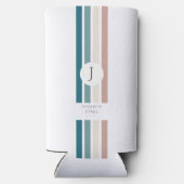 Minimalistisch ontwerp in pastelkleuren seltzer blikjeskoeler (Achterkant)