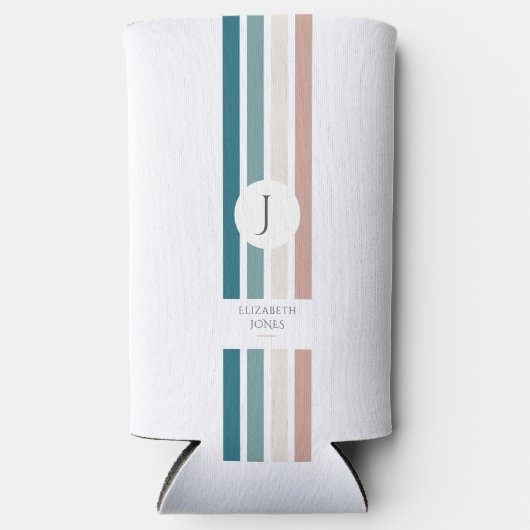 Minimalistisch ontwerp in pastelkleuren seltzer blikjeskoeler (Voorkant)