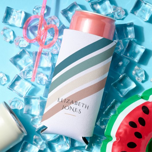 Minimalistisch ontwerp in pastelkleuren seltzer blikjeskoeler (Insitu Zomer)