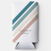 Minimalistisch ontwerp in pastelkleuren seltzer blikjeskoeler (Voorkant)