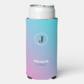 Minimalistisch ontwerp in pastelkleuren seltzer blikjeskoeler (Seltzer Achterkant)
