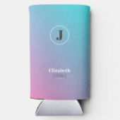 Minimalistisch ontwerp in pastelkleuren seltzer blikjeskoeler (Achterkant)