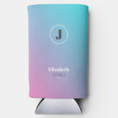 Minimalistisch ontwerp in pastelkleuren seltzer blikjeskoeler (Voorkant)