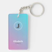 Minimalistisch ontwerp in pastelkleuren sleutelhanger (achterkant)