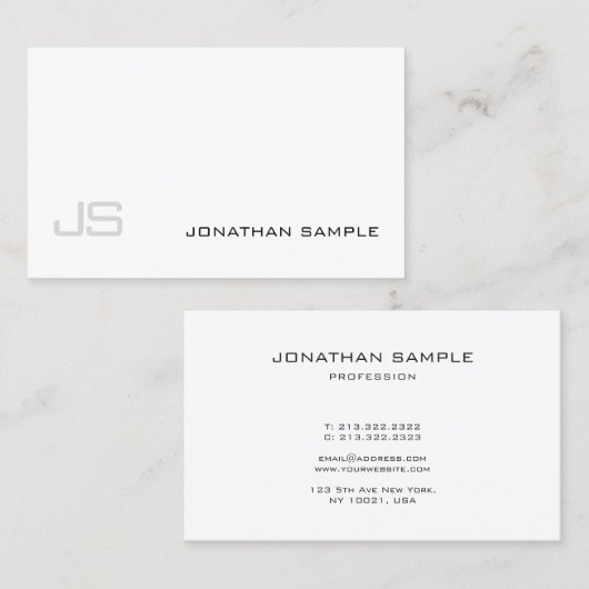 Minimalistisch ontwerp kunstmatig vlakbij Classy M Visitekaartje (Voorkant / Achterkant)