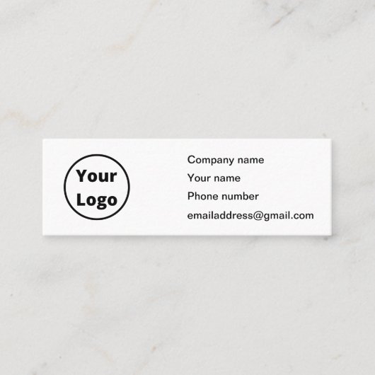 Minimalistisch ontwerp met aangepaste Logo- en QR- Mini Visitekaartje (Voorkant)