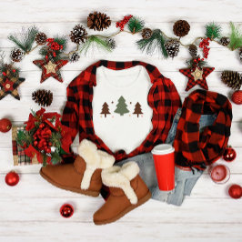 Minimalistisch ontwerp met drie kerstbomen t-shirt