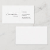 Minimalistisch ontwerp Modern Elegant Wit Creatief Visitekaartje (Voorkant / Achterkant)