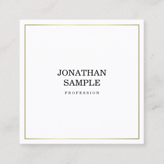 Minimalistisch ontwerp Moderne Gold Plain Professi Vierkante Visitekaartje (Voorkant)