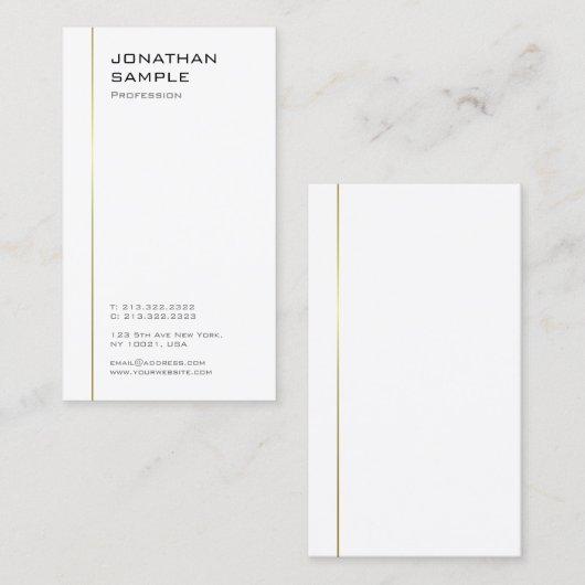 Minimalistisch ontwerp Moderne Sjabloon Trendy Gol Visitekaartje (Voorkant / Achterkant)