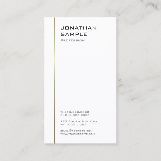 Minimalistisch ontwerp Moderne Sjabloon Trendy Gol Visitekaartje (Voorkant)