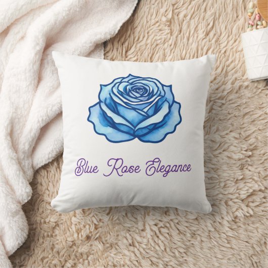 Minimalistisch ontwerp Romantische blauwe roos blo Kussen (Deken)