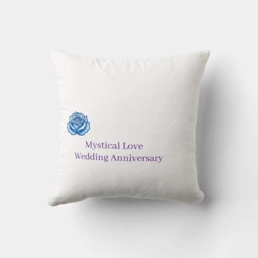 Minimalistisch ontwerp Romantische blauwe roos blo Kussen (Achterkant)