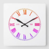 Minimalistisch ontwerp Romeinse cijfers moderne st Vierkante Klok (Voorkant)