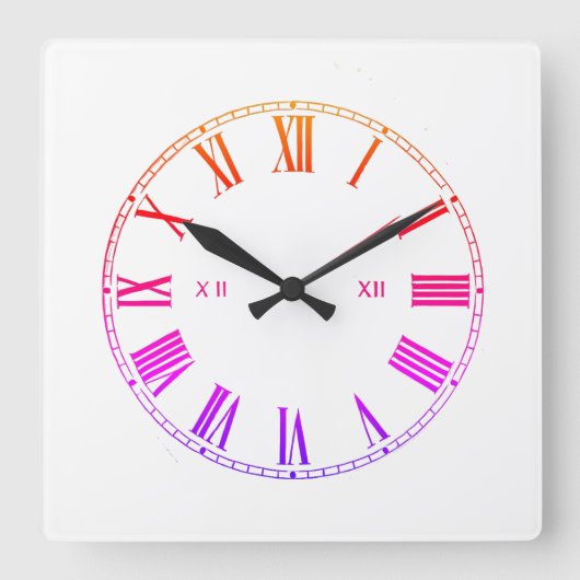 Minimalistisch ontwerp Romeinse cijfers moderne st Vierkante Klok (Voorkant)