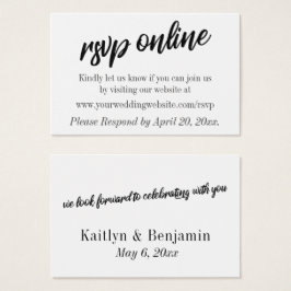Minimalistisch ontwerp, RSVP Online Wedding Enclos Visitekaartjes