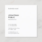 Minimalistisch ontwerp Sjabloon Elegant Profession Vierkante Visitekaartje (Achterkant)