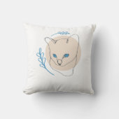 Minimalistisch ontwerp van blauwe ogen kat kussen (Voorkant)