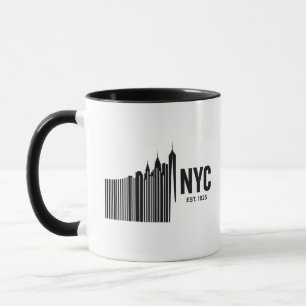 Minimalistisch ontwerp van de NYC-streepjescode en Mok