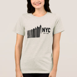 Minimalistisch ontwerp van de NYC-streepjescode en Tri-Blend Shirt
