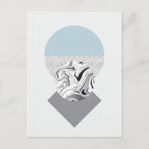 Minimalistisch ontwerp van golven en Stippen Briefkaart