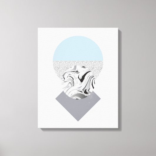 Minimalistisch ontwerp van golven en Stippen Canvas Afdruk (Voorkant)