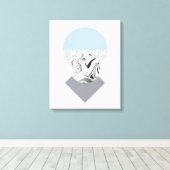 Minimalistisch ontwerp van golven en Stippen Canvas Afdruk (Insitu (Houten vloer))