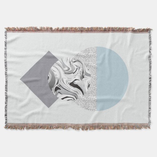 Minimalistisch ontwerp van golven en Stippen Deken (Voorkant)