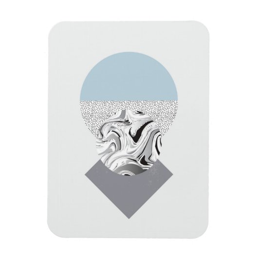 Minimalistisch ontwerp van golven en Stippen Magneet (Verticaal)