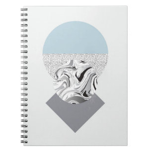 Minimalistisch ontwerp van golven en Stippen Notitieboek