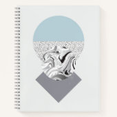 Minimalistisch ontwerp van golven en Stippen Notitieboek (Voorkant)