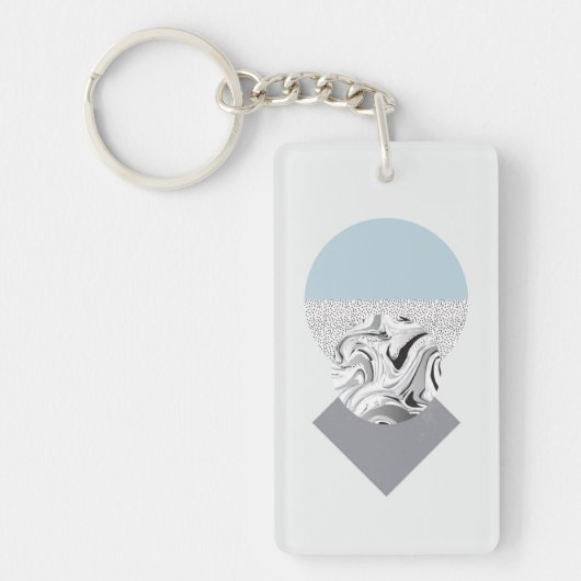Minimalistisch ontwerp van golven en Stippen Sleutelhanger (Voorkant)
