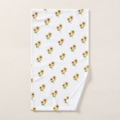 minimalistisch ontwerp van groene zonnebloemen bad handdoek (Handdoek)