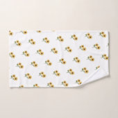 minimalistisch ontwerp van groene zonnebloemen bad handdoek (Handdoek)