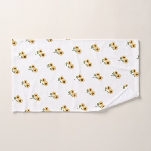 minimalistisch ontwerp van groene zonnebloemen bad handdoek (Handdoek)