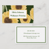 minimalistisch ontwerp van groene zonnebloemen visitekaartje (Voorkant / Achterkant)