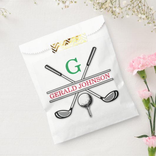 Minimalistisch ontwerp van het douanegolf Monogram Bedankzakje (Gezegeld)