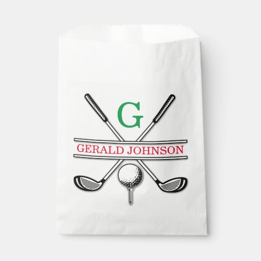 Minimalistisch ontwerp van het douanegolf Monogram Bedankzakje (Voorkant)