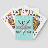 Minimalistisch ontwerp van het douanegolf Monogram Pokerkaarten (Achterkant)